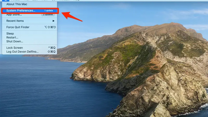 Cách tạo tài khoản iCloud trên máy tính bước chọn System Preferences