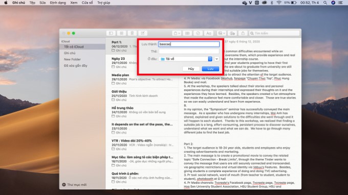 Cách chuyển ghi chú thành file PDF trên MacBook