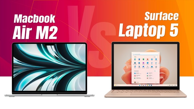 Camera và tuổi thọ pin của Microsoft Surface Laptop 5 với Apple MacBook Air 2022