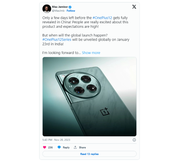 OnePlus 12R đạt chứng nhận IMDA