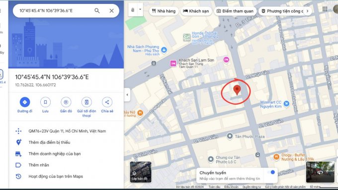Xem vị trí và chọn chỉ đường
