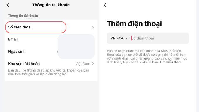 Cách xác thực tài khoản TikTok bước 2