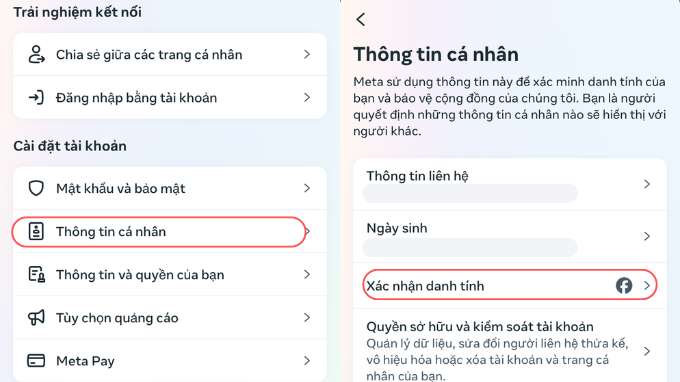 Bước 2 Xác thực tài khoản Facebook bằng Căn Cước Công Dân (CCCD)