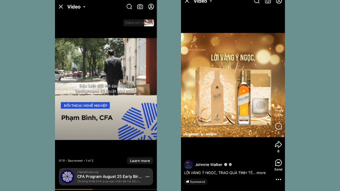 Đặt quảng cáo lên reels