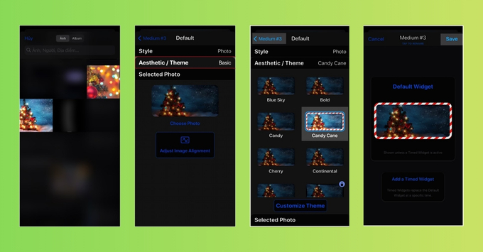 Cách cài đặt giao diện Giáng Sinh trên iPhone bước 3 và bước 4