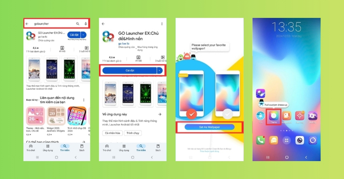 1. Hướng dẫn cài theme Noel trên điện thoại Android
