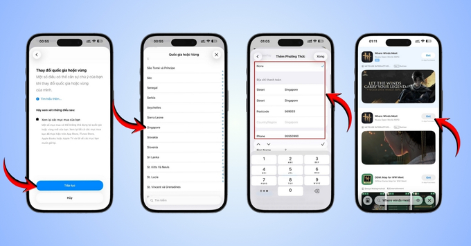 Hướng dẫn chi tiết cách tải Where Winds Meet Mobile cho iOS bước 3 và bước 4