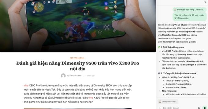 Tóm tắt nhanh nội dung của một trang web là Tính năng nổi bật trên ChatGPT Atlas bạn cần biết 