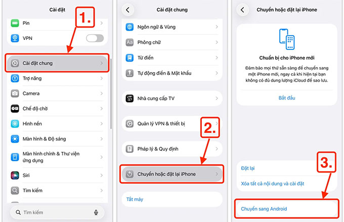 Cách chuyển dữ liệu từ iPhone sang Android không dây