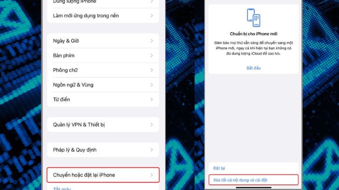 Khôi phục lại cài đặt gốc của điện thoại