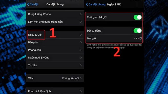 Cài đặt ngày, giờ và vùng trên iPhone