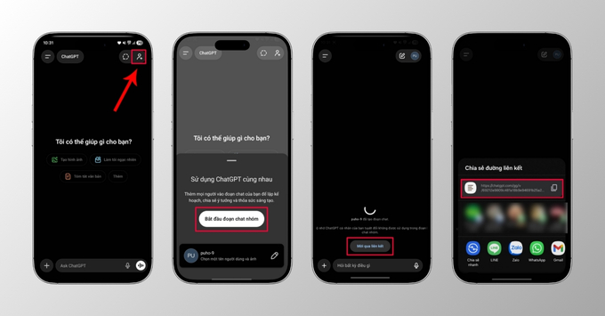 Hướng dẫn tạo nhóm chat ChatGPT trên điện thoại (Android/iOS)