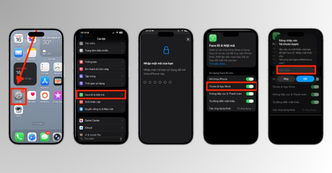 Cách tải ứng dụng trên iPhone không cần ID Apple Cách 1: Tắt yêu cầu mật khẩu cho ứng dụng miễn phí (An toàn nhất)