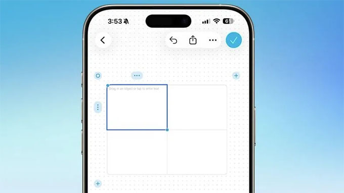 Hỗ trợ bảng biểu trong ứng dụng Freeform